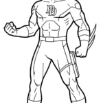 coloriage Daredevil pour enfant de 5 ans