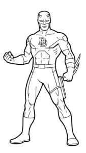coloriage Daredevil pour enfant de 5 ans