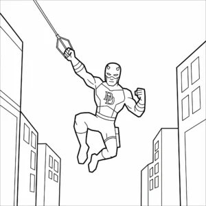 coloriage Daredevil à imprimer pour enfant de 9 ans