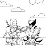 imprimer coloriage Deadpool update
