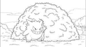 coloriage Gengar gratuit à imprimer