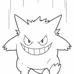 coloriage Gengar à imprimer pour enfant de 3 ans