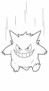coloriage Gengar à imprimer pour enfant de 3 ans