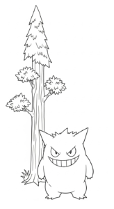 coloriage Gengar pour enfant de 5 ans