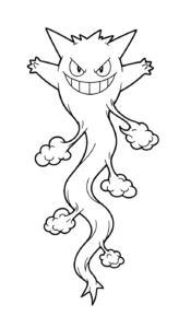 coloriage Gengar gratuit à imprimer