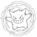 coloriage Gengar et decoupage a imprimer gratuit