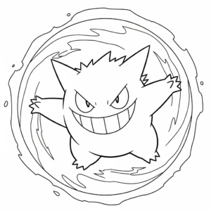 coloriage Gengar et decoupage a imprimer gratuit