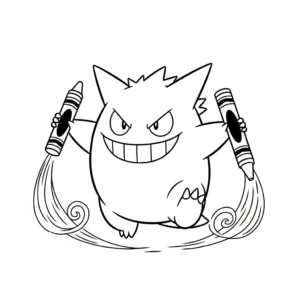 coloriage Gengar pour enfant de 6 ans