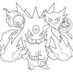 coloriage Gengar pour enfant de 5 ans