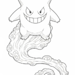 coloriage Gengar pour enfant de 6 ans