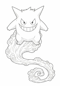 coloriage Gengar pour enfant de 6 ans