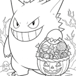 coloriage Gengar à imprimer kawaii