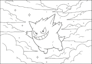 coloriage Gengar à imprimer gratuitement
