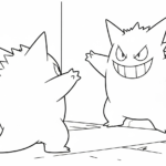 coloriage Gengar et decoupage