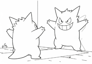coloriage Gengar et decoupage