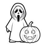 coloriage Ghostface à imprimer pour enfant de 9 ans