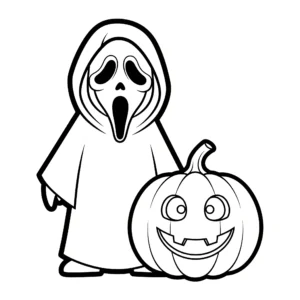 coloriage Ghostface à imprimer pour enfant de 9 ans