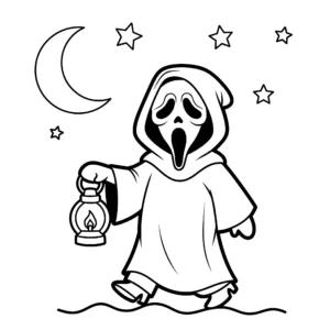 coloriage Ghostface pour enfant de à imprimer