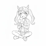 image de coloriage Haru Urara pour enfant