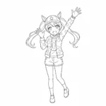 coloriage Haru Urara à imprimer pour enfants