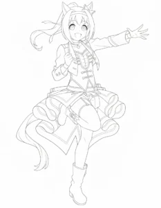 coloriage Haru Urara pour enfant de 5 ans