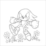 coloriage Knuckles a imprimer