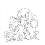 coloriage Knuckles gratuit à imprimer