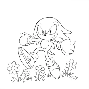 coloriage Knuckles gratuit à imprimer
