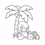 coloriage Knuckles a colorier en ligne gratuitement