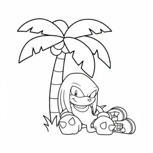 coloriage Knuckles a colorier en ligne gratuitement