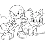 coloriage Knuckles a dessiner en ligne