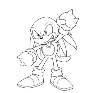 coloriage Knuckles gratuit a imprimer