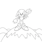 coloriage Knuckles et decoupage
