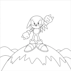 coloriage Knuckles et decoupage