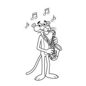 coloriage La Panthère Rose musicienne a imprimer