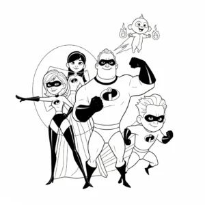 coloriage Les Indestructibles pour enfant de à imprimer