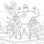 coloriage Les Indestructibles pour enfant de 2 ans