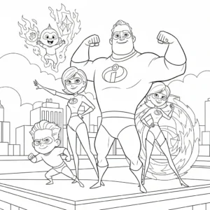 coloriage Les Indestructibles pour enfant de 2 ans