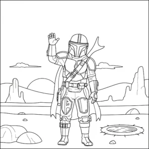 coloriage Mandalorian pour enfants à télécharger