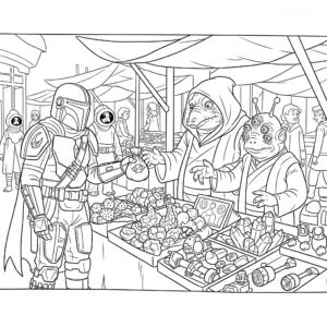 coloriage Mandalorian pour enfant de 10 ans