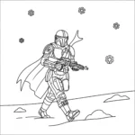 coloriage Mandalorian à imprimer a4