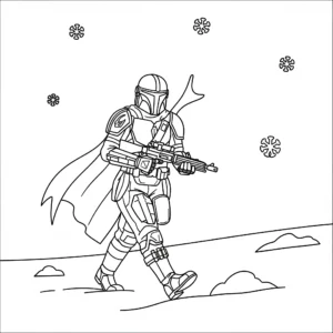 coloriage Mandalorian à imprimer a4