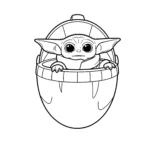 coloriage Mandalorian à imprimer pour enfant de 4 ans