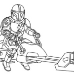 imprimer coloriage Mandalorian gratuit