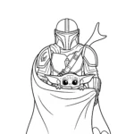 coloriage Mandalorian pour enfant gratuit