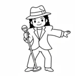 coloriage Michael Jackson et decoupage a imprimer gratuit