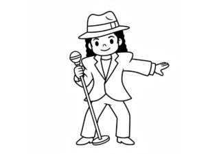 coloriage Michael Jackson et decoupage a imprimer gratuit