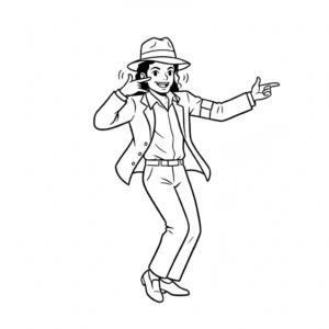 coloriage Michael Jackson à imprimer pour enfant de 12 ans