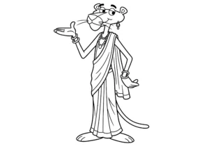 coloriage Panthère Rose à imprimer pour enfant de 9 ans