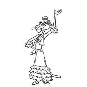 image de coloriage Panthère Rose pour enfant
